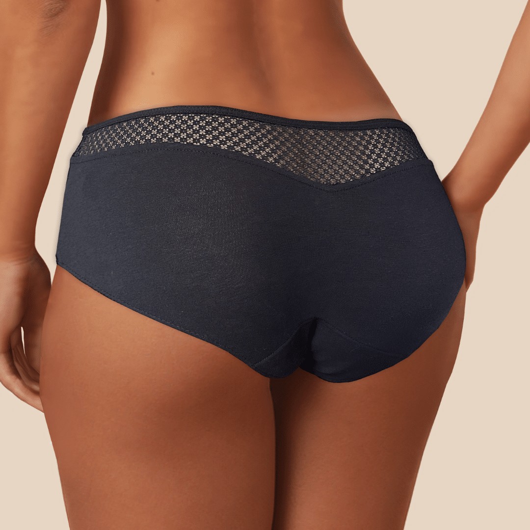Shorty menstruel dentelle Delphine - vu de dos