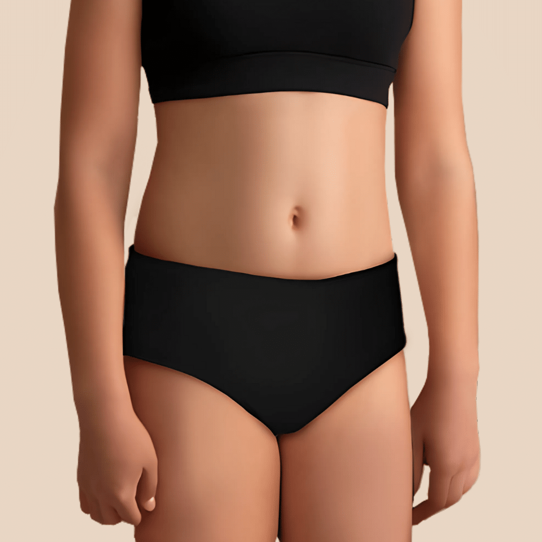 Bas de maillot de bain classique noir Lilou pour adolescentes