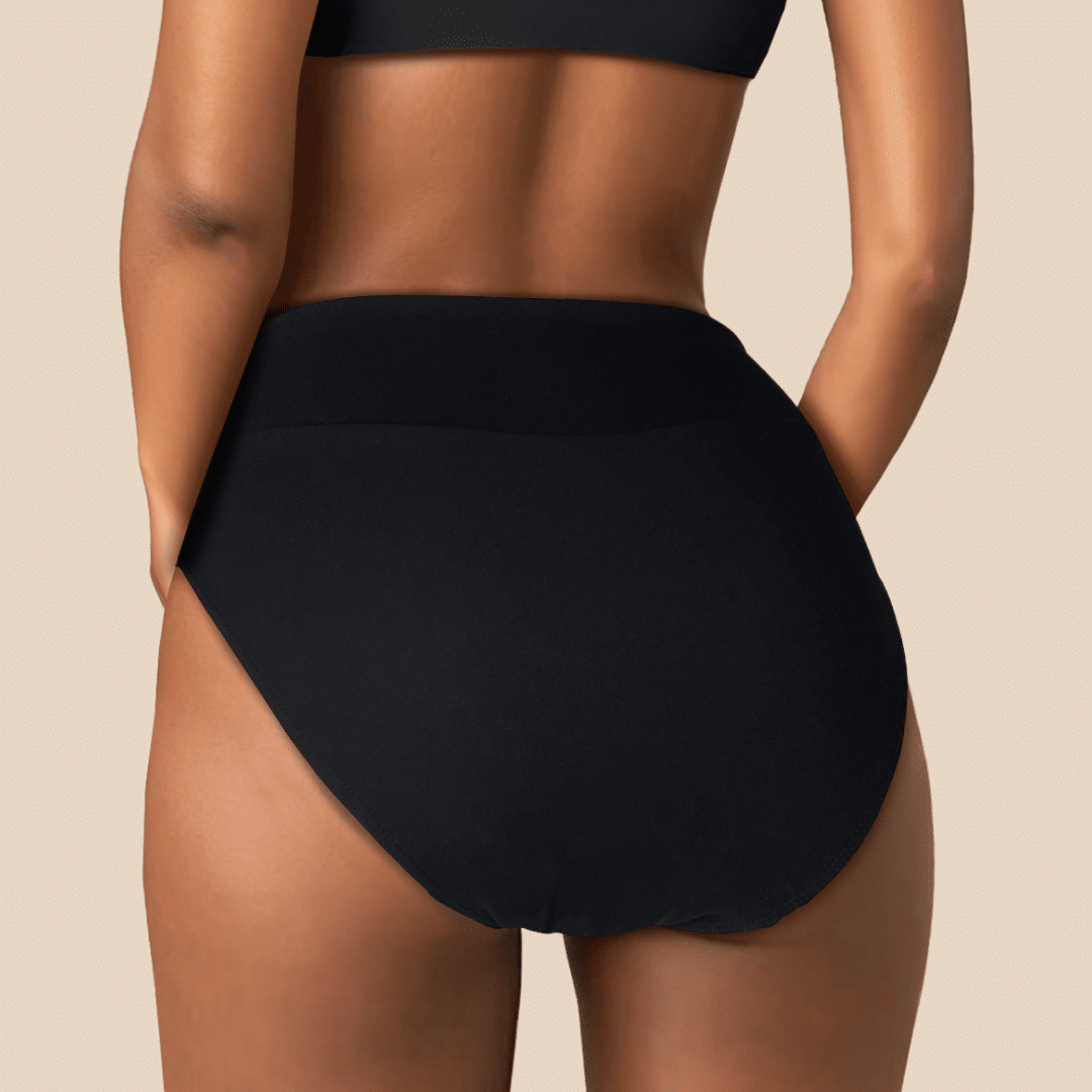 Paola, maillot de bain menstruel taille haute de dos